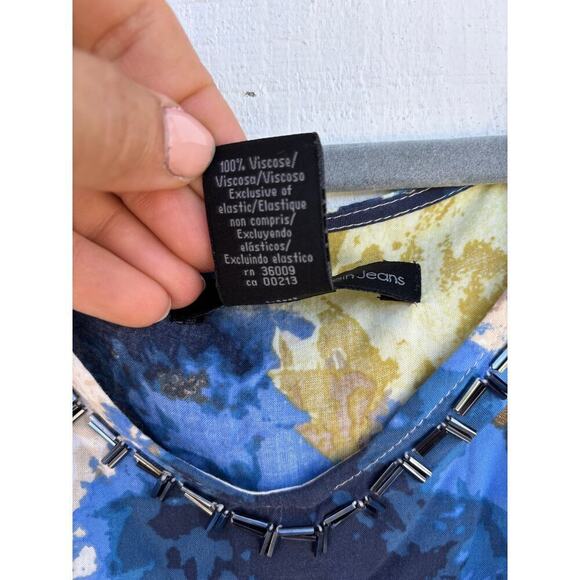 Calvin Klein Kimono Tunic Blouse,‎ Abstract Print, P Lg - Picture 5 of 6